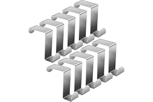 Amfrpar 10 piezas Perchero Puerta 2.5cm/5cm Colgador Puerta Acero Inoxidable Ganchos Sobre Puerta en Forma de Z Sin Taladrar Percha Puerta para Baño/Dormitorio/Armario/Habitacion