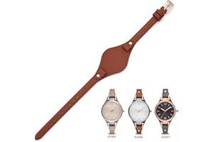 THEAGE Genuine Leather Watch Strap with 8mm Spring Bar Replacement for Fossil ES3148 ES4119 ES4176 ES3262 ES3077
