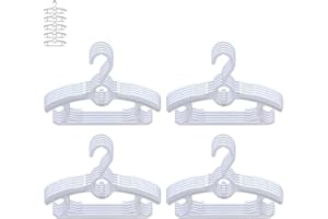 JSF Perchas Infantiles, Percha bebé Antideslizante apilableJuego de 12 PerchasPercha de bebé, Ajustable 28-37CM para Ropa Infantil, Ropa de Bebé, Ahorro de Espacio (Blanco)