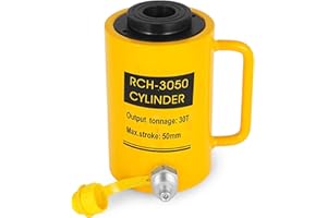 FlowerW 30T/66000LBS Hollow Hydraulic Cylinder Jack 50mm Plunger Ram Hydraulic Solid Cylinder Hydraulic Jack for Car/Van/Boat/Truck/Caravan