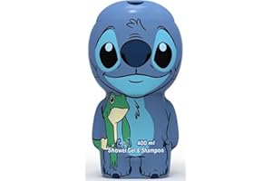 AIR VAL INTERNATIONAL Stitch in 3D – 2 in 1 gel doccia e shampoo, divertimento per bambini profumato al caramello e al gelsomino