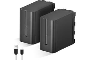 Soonpho 2-Pack NP-F970 Batteria di ricambio Batteria compatibile con Sony NP-F970 F960 F950 F770 F750 F570 F550 per Godox VILTROX Neewer Videocamera/Monitor/Camera