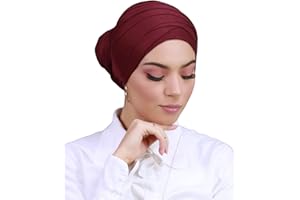 Lamis Hijab Turban femme Prêt à Enfiler Doux et extensible Bonnet front croisé TU-2