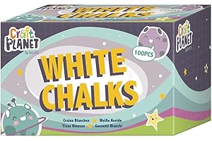 Craft Planet Standard Chalk, White, Pack Of 100, Art & Craft Fun For Kids, Drawing, Pavement, Playground, School, Home, Garden, Games, Paper, Art, Doodling