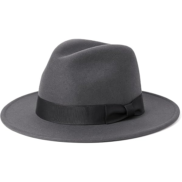 HEYANN Chapeau Fedora Classique pour Homme et Femme avec Large Bord avec Boucle de Ceinture en Feutre Unisexe Chapeau Trilby Homme Panama Chapeau Jazz Chapeau pour Homme et Femme (Bleu Marine, M