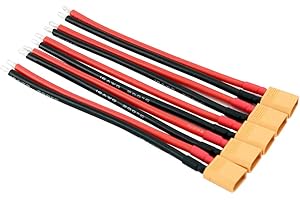 BDHI 5pcs XT30 Plug XT-30 Male Connectors with 10cm 16awg Slicone Wire for RC LiPo Battery FPV Turnigy/Zippy(BDHI-18)