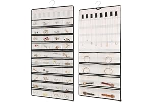 YZROHYI Colgador Collares Pared,Armario Organizador Joyas de Doble Cara,Organizador Bisuteria Pared,Jewelry Organizer Hanging,Colgador Joyas Colgante,Organizer Collares Percha,Joyero Estante