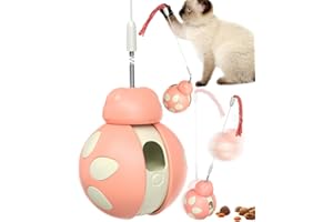 CyunCmay Juguetes para Gatos Tumbler, Juguetes Gatos Interactivos, Juguetes para Adultos/Gatitos, Juguete Gato con Dispensador de Golosinas, Regalos para Gatos para Aliviar el Aburrimiento