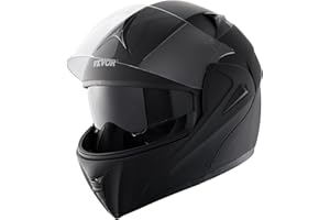 VEVOR Casque de Moto, Non Masqué, Casque Street ABS haute densité avec Emplacement Bluetooth et Lentille Interchangeable, Casque Motocross Confortable approuvé Dot, pour Jeunes et Adultes, XL（61cm）