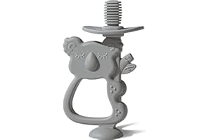 Moonkie Zabawka do Gryzienia dla Niemowląt, Silikonowy Gryzak, Pomoc w Ząbkowaniu, Gryzak dla Niemowląt nie Zawiera BPA, dla Dzieci 6-12 Miesięcy(Koala Księżycowy Szary)