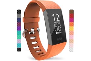 Yousave Accessories Bracelet Compatible pour FitBit Charge 3 / Fitbit Charge 4, Bracelet De Rechange FitBit Charge3 / Fitbit Charge4, Sangle De Sport Remplacement - Disponible en 15 Couleurs