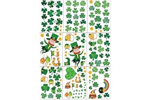Veroda St. Patrick's Day No-Glue Static Window Sticker Home Shops Decoration Pack of 9 Sheets (Style A)