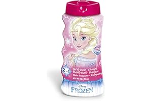 LORENAY Disney Frozen Kids 2-in-1 Bubble Bath & Shampoo - Gentle, Paraben-Free Bath & Hair Wash with Vitamin E & A, pH Balanced for Sensitive Skin - Lightly Scented, Safe for Children Aged 3+, 475ml