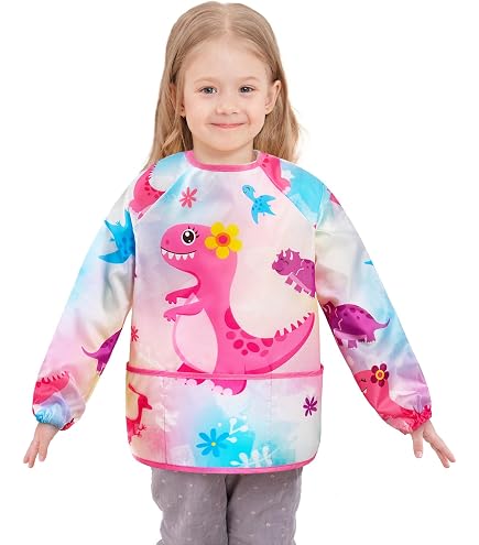 Künstlerschürze Für Kinder – Wasserdichte Malschürze, Rosa Einhorn, 45x56 Cm, Für Kinder 2–7 Jahre