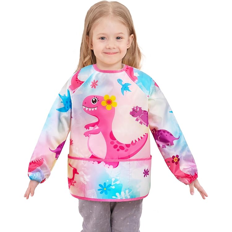 NiceLand 2 Pcs Grembiule Pittura Bambini Con Maniche