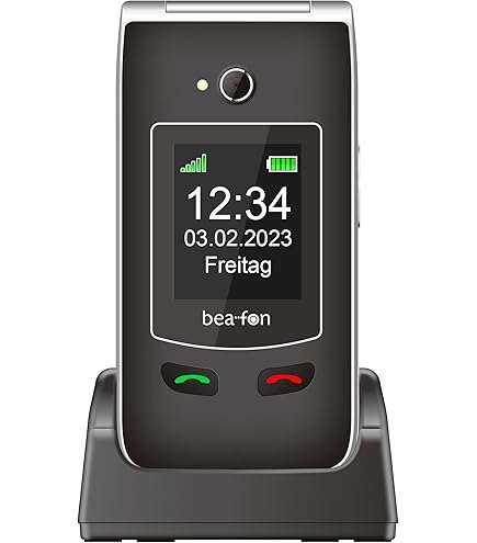 Beafon, SL605, Silverline, klaptelefoon, seniorenmobiele telefoon met SOS- noodoproepknop, mobiele telefoon, toetsentelefoon, iP54, kleurendisplay van het interieur 2,4 inch (6,09 cm) / kleurenscherm