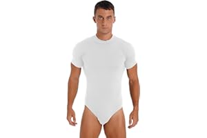 CHICTRY Body da Uomo Slim Fit Latino Americano Tuta Sportiva Cotone Triathlon Completa Intera Manica Corta Leotard Fitness Jumpsuit Bodysuit da Ginnastica Artistica