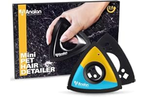 ANALAN Brosse Anti Poils Animaux, Mini Epilateur de Poils d'animaux pour Chiens et Chats, Brosse pour Voitures, Tapis, Peluches, Canapé et Meubles(avec 1 Lame supplémentaire) (Bleu Clair)