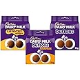Giant Chocolate Buttons Bundle Consisting of Dairy Milk Caramel Nibbles Chocolate Bag 85g, Dairy Milk Orange Buttons 85g & Dairy Milk Buttons 85g (3 Pack)