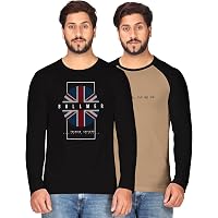 BULLMER Mens Regular Fit Fullsleeve Printed Casual Tshirt