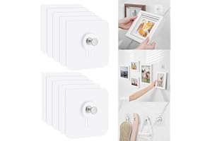 FIUHP Lot de 10 Accroche Tableau Sans Percer, Fixation Tableau Sans Percer, Accroche Tableau Adhesif Transparent Étanche, Crochet Adhesif Mural pour Cadre Tableaux Photo Peintures