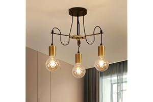 Comely Lampada da Soffitto E27 Vintage in Ferro, 3 Lampadine Lampadario Camera da Letto Moderno, Lampadario Sputnik Moderni per Camera da Letto Soggiorno Cucina