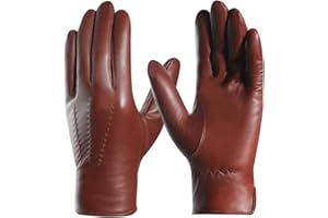 Harssidanzar Męskie skórzane rękawiczki Kaszmirowa podszewka skórzane rękawiczki dla mężczyzn GMEU006