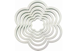 PME 6pk FLOWER Plastic Cut Out Icing Cutters Sugarcraft Cake Decoration, 11,5 x 1 x 11,5 cm, kość słoniowa