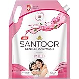 Santoor Mild Gentle Hand Wash with Goodness of Lotus & Tulsi| Rich Lathering Formula with Anti-Bacterial Properties| Soft on 