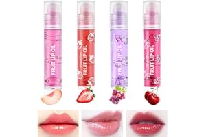 AOOWU Roll On Lip Gloss, 4PCS Huile À Lèvres Transparente Incolore, Baume À Lèvres, Roll-on Lip Gloss,Baume À Lèvres Pour Lèvres Sèches et Gercées