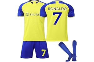 AiRoyal Fussball Trikot Kinder Set, Nr.7 Fußball Trikot Heim/Auswärtstrikot Football Fußballtrikot Kinder Shorts und Socken Fussball Set für Junge Herren Anzug