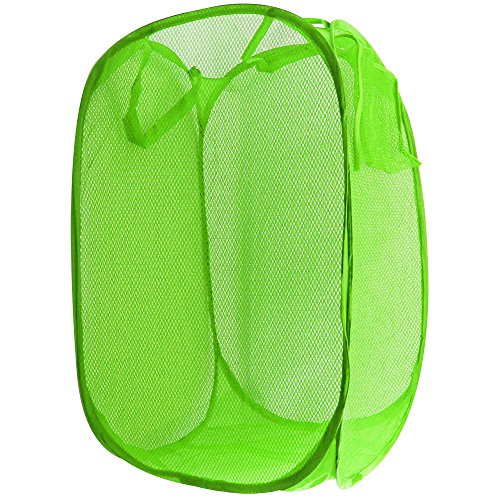 COM-FOUR® 2x Pop-Up Wäschebox, faltbarer Wäschekorb, faltbare Aufbewahrungsbox in grün - 3