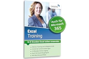 LESSINO Excel Training - In 8 Stunden Excel sicher anwenden | Einsteiger lernen mit diesem Kurs Schritt für Schritt die Grundlagen von Excel [1 Nutzer-Lizenz]