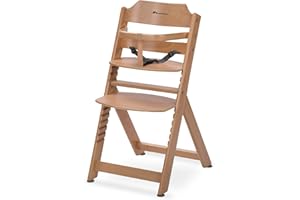 Bebeconfort Timba Basic Krzesełka do Karmienia, 6 Miesięcy - 99 Lat, do 110 kg, Krzesło Dziecięce, Regulowane Siedzisko i Podnóżek, Zdejmowana 3-punktowa Uprząż, Pasuje do Timba Baby, Naturalne Drewno