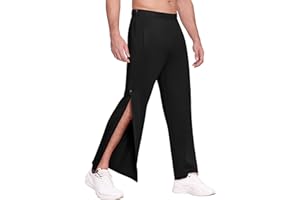 PINSPARK Reha Hose Herren Trainingshose mit durchgehendem Reissverschluss Jogginghose Abreißhose Locker Lässig Sportswear mit Tasche