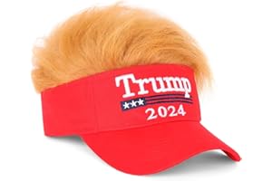 GODVINTAGE Trump 2024 Chapeau avec cheveux, Donald Trump Make America Great Again Chapeau brodé Ultra Réglable MAGA Casquette de baseball