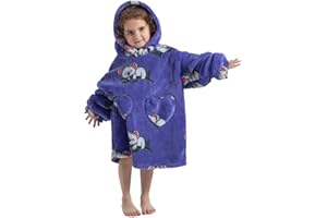 NUANHOM Wearable Blanket Hoodie for Kids Toddlers Super Warm Cozy Oversized Hooded Blanket Sweatshirt with Pocket for Little Girls Boys