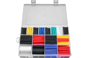 YCZCHE14 Surtido De Tubos Retráctiles 580 Piezas Tubo Retráctil Impermeable Surtidas Wrap Cable Kit Relación De Contracción 2:1, Con Caja Para Cable, Juego De Herramientas De Bricolaje (Tamaños De 16 Colores)