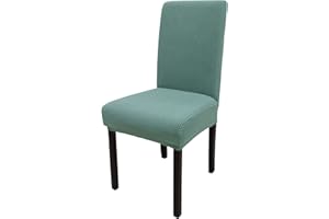 Leeyunbee Universal Stretch Stuhlhussen 4er Set, Abnehmbarer Waschbarer Jacquard Spandex Stuhlbezug, Elastische Moderne Beschützer Stuhlüberzüge für Esszimmer Hochzeit Partys Bankett Deko (Erbsengrün)