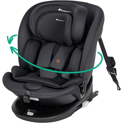 Seggiolino Auto Gruppo 0/1/2/3 (0-36 Kg) 360° Girevole - ISOFIX+LATCH, Cinture 5 Punti, Regolazione 12 Posizioni, Fodera Lavabile