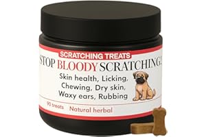 Stop Bloody Scratching - Allergy Relief Dog Treats for Itchy Skin, Paws, Eyes & Ears - Stops Scratching, Licking & Chewing - Quick Relief in 30 Days - Salmon Oil & Omega 3 - For all Dogs