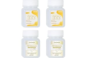 GIDIGI Solution d'étalonnage ORP 222mV/solution de stockage d'électrode ORP 2 flacons Convient à tous les testeurs ORP Convient pour le traitement de l'eau, hydroponique, production de boissons.