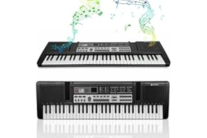 BLENDRA 61 Keys piano keyboard Music Teaching Piano keyboard With Microphone, USB Cable, Portable Electronic Keyboard,Gift for boys and girls Beginner(Black)