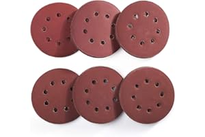Lotfancy 60 Pezzi Carta Abrasivi 12.5cm (5 Pollici) 8 Fori 1000 1200 1500 2000 2500 3000 Carta Vetrata Assortita a Grana Carta Abrasiva Rotonda Levigatrice Orbitale a Gancio ed Anello
