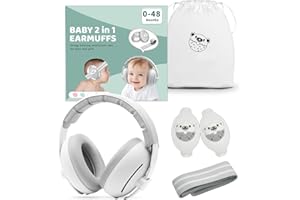 Anluomafuy Cuffie Neonato Antirumore, 2 in 1 Protettori Acustici per Neonati, Cuffie per Neonati Antirumore Cuffie Antirumore Neonato Ideale, Protezione Acustica Ideale per Neonati Fino
