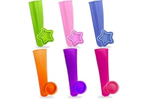 LSYYSL Pack of 6 Colorful Silicone Ice Cream Lollipop Molds with Lid Reusable Mini Ice Cream Mold for Kids Perfect for DIY Summer Ice Cream