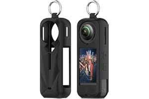 Locofun Silicone Coque pour Insta 360 X5, Anti-Rayures, Anti-Gouttes, Silicone Souple Étui de Protection Compatible avec Insta360 X5-Noir