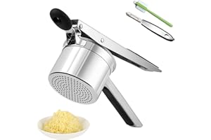 AMROICUS Schiacciapatate in Acciaio Inox, Grande Pressa Patate 450ml, Utensile da Cucina Robusto per Purè Morbido e Omogeneo, Passapatate e Gadget da Cucina, Macchina per Spaetzle e Gnocchi
