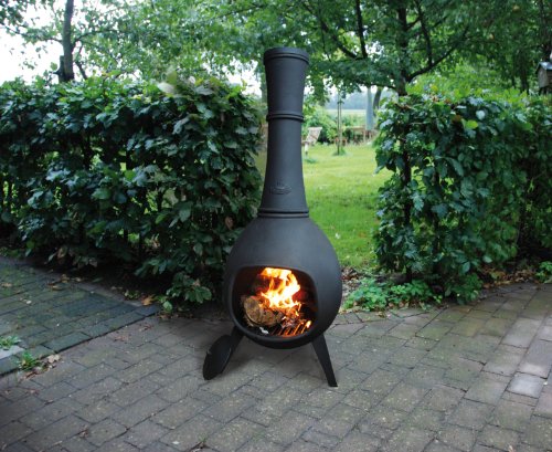 Esschert Design Terrassenofen, 150 cm L, schwarz, 53x53x144 cm, FF65 - 2