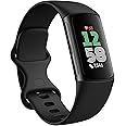 Fitbit Charge 6 Fitness Tracker with Google apps, Heart Rate on Exercise Equipment, 6-Months Premium Membership Included, GPS, Health Tools and More, Obsidian/Black, One Size (S & L Bands Included)